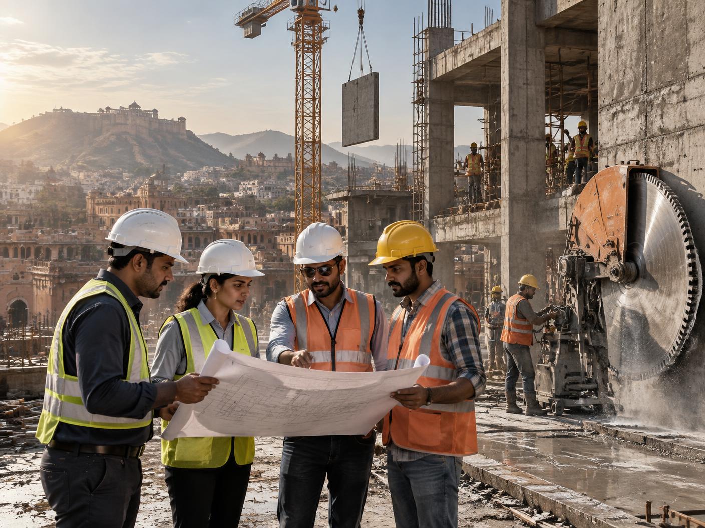 SEPRO construction engineering team reviewing site plans